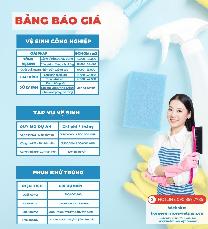 bảng báo giá vệ sinh chung cư