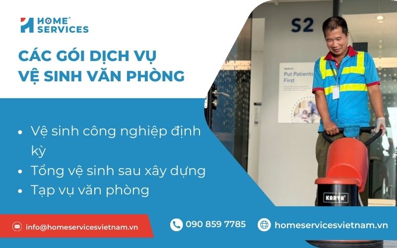 3 gói dịch vụ vệ sinh văn phòng