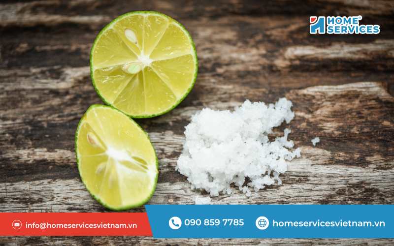 Tẩy cặn canxi bằng chanh tươi và muối