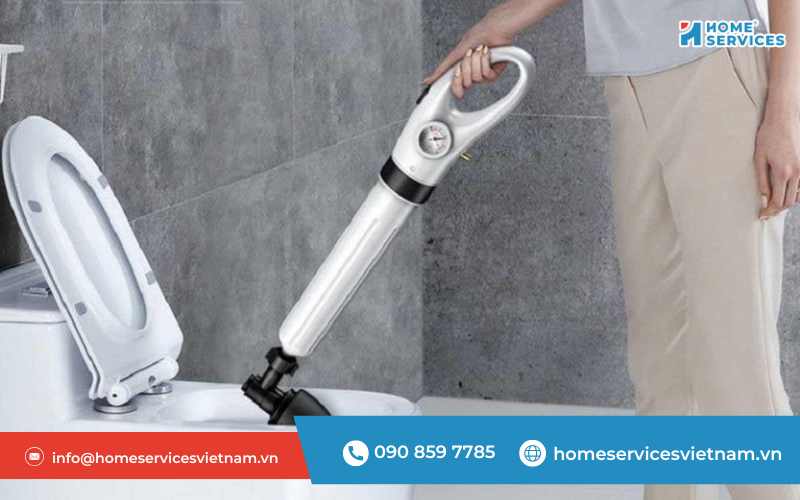 Cách thông cống nghẹt bằng súng thông cống