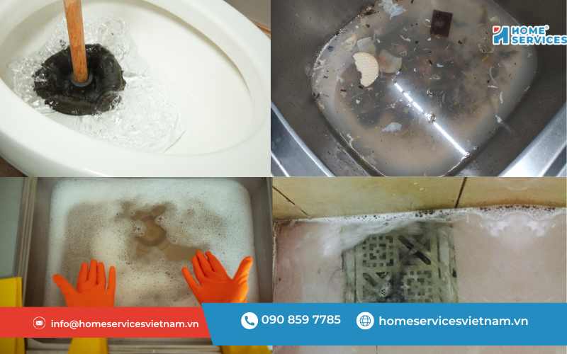 Dấu hiệu nghẹt cống 