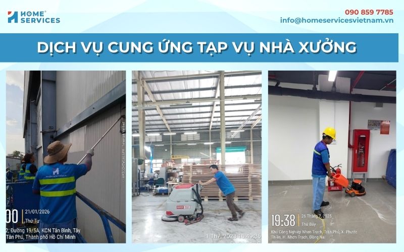 Nhân viên thực hiện dịch vụ tạp vụ nhà xưởng đa ngành 