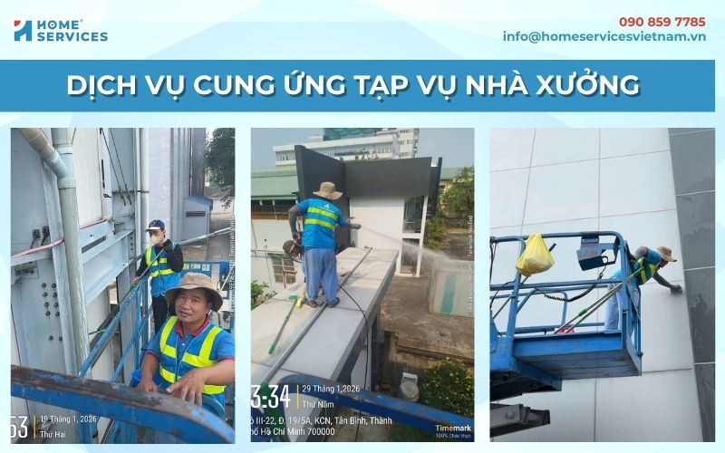 Dịch vụ tạp vụ nhà máy kho xưởng với quy trình chuyên nghiệp