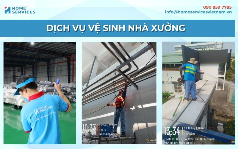 Dịch vụ vệ sinh nhà xưởng tại Home Services Việt Nam