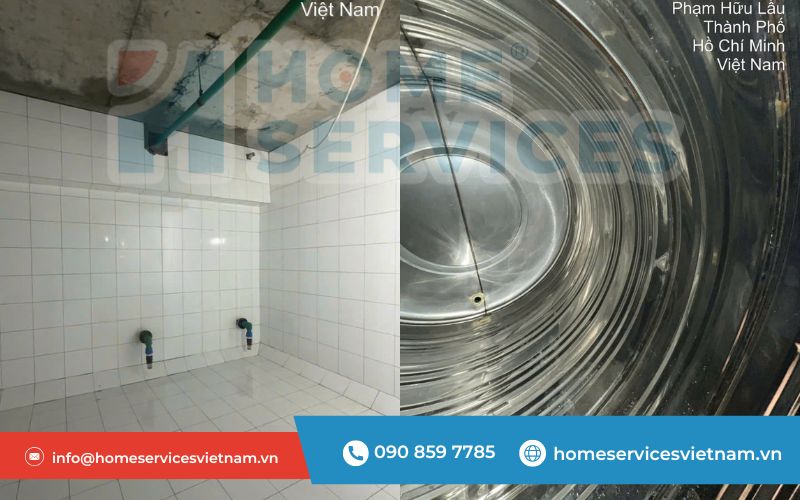 Hình ảnh sau khi vệ sinh bể nước ngầm