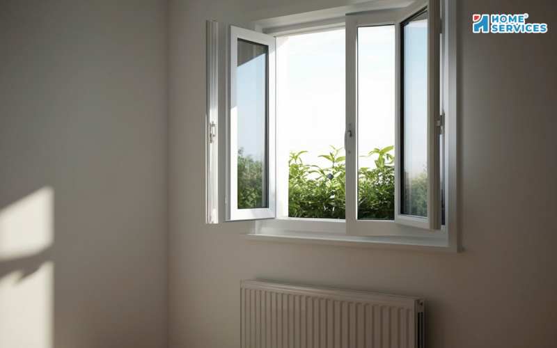 Khử mùi sơn trong phòng bằng cách mở thông cửa