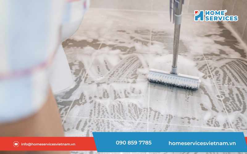 Cách làm sạch sàn nhà tắm