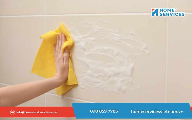 Cách làm sạch tường nhà tắm