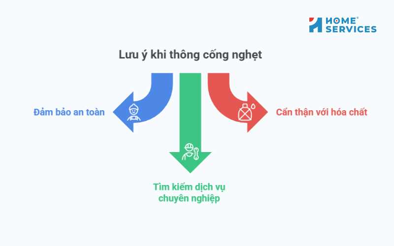 Lưu ý khi thông cống nghẹt