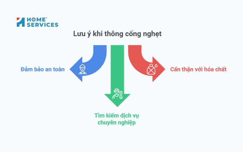 Lưu ý khi thông cống nghẹt
