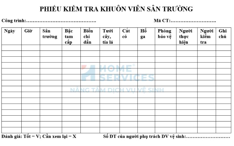 Phiếu kiểm tra ngoại cảnh, khuôn viên sân trường