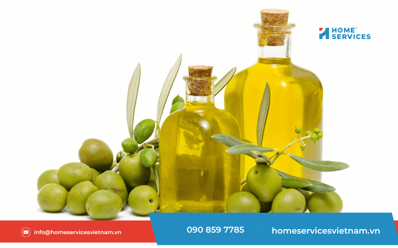 Sử dụng dầu Oliu là phương pháp rất hiệu quả để tẩy vết keo dính trên bề mặt gỗ