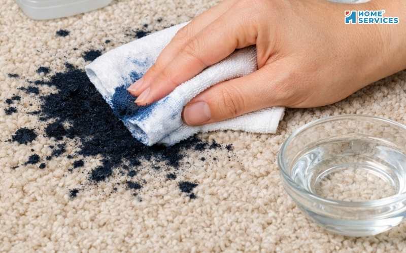 Xử lý vết mực trên thảm 
